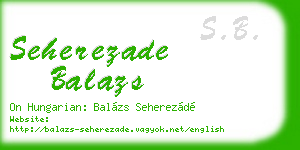seherezade balazs business card