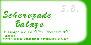 seherezade balazs business card
